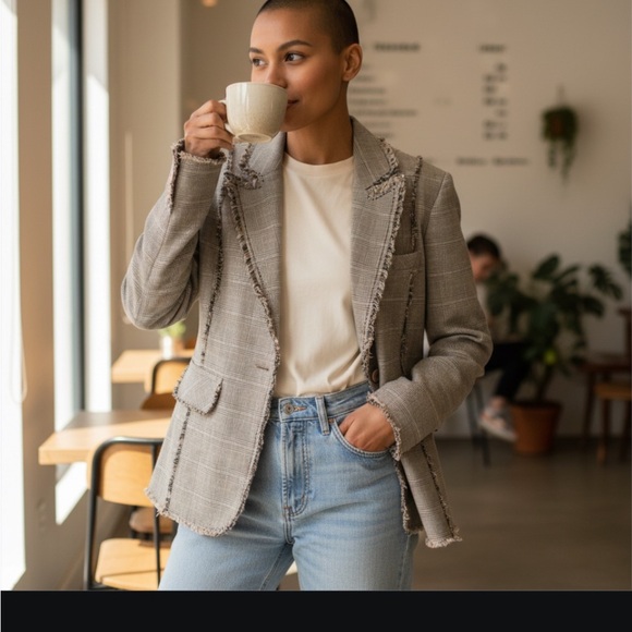 Jackets & Blazers - Women's Gray Tweed Blazer 23 length 28 chest to chest
